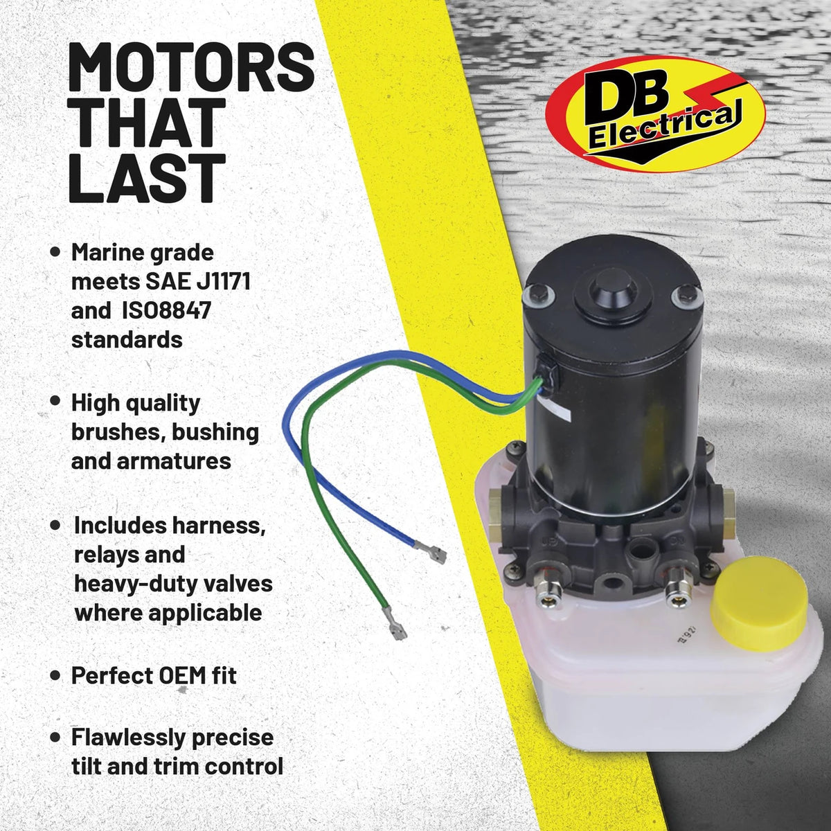 Tilt and trim motor for Power Pole Pro shallow water anchor - 12V