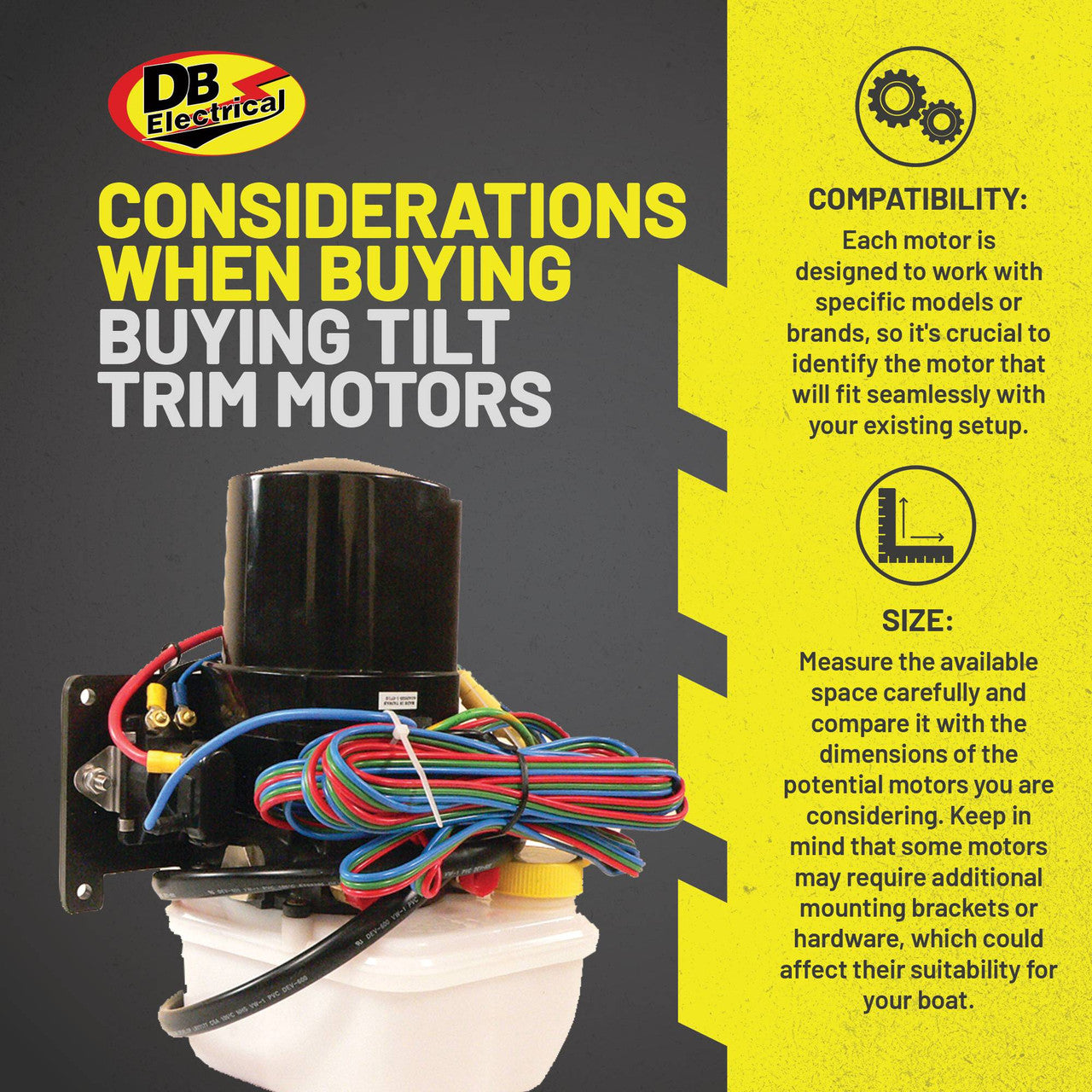 Tilt and trim motor for Mercury outboard engines - 12V