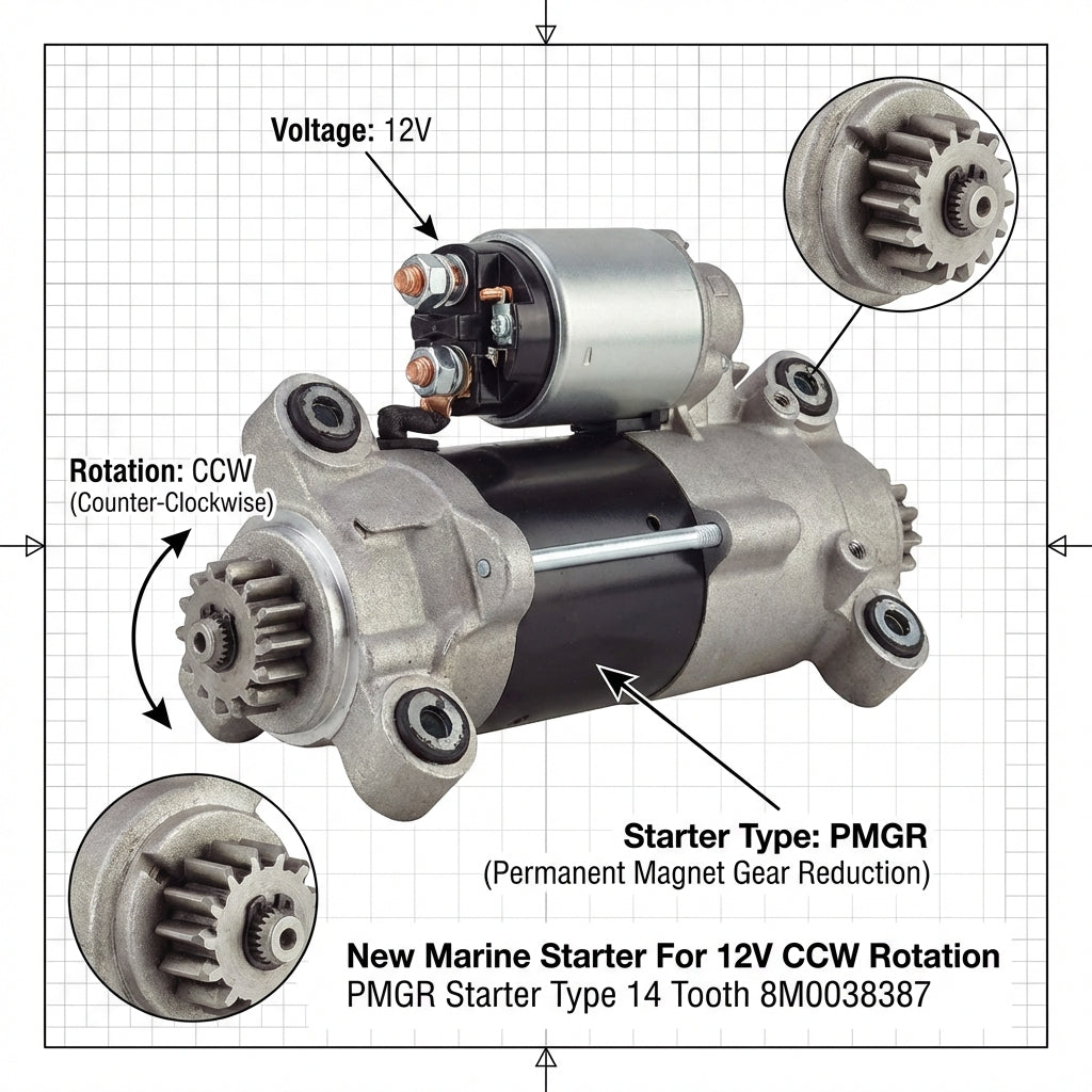 Starter Mercury 90HP 4-Stroke Outboard 50-879150A85 8M0038387 12V 14T PMGR