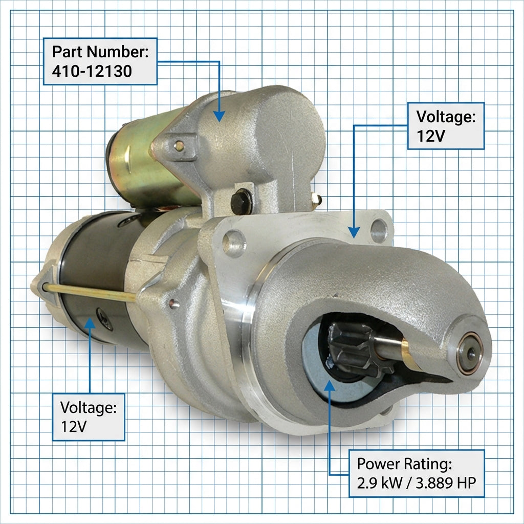New 12V Starter for Champion Grader Cummins Marine 6BT 5.9L 4B 3.9L 410-12130