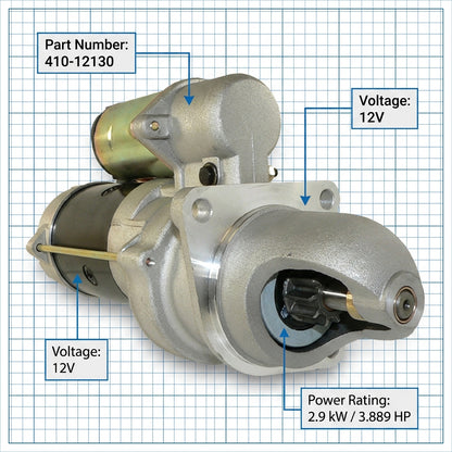 New 12V Starter for Champion Grader Cummins Marine 6BT 5.9L 4B 3.9L 410-12130