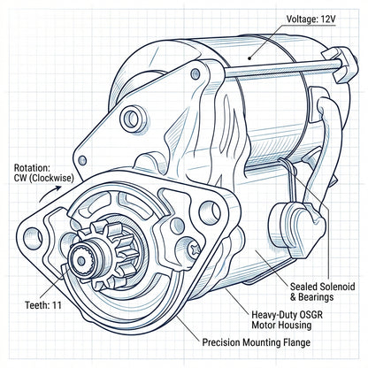 Starter For Ford, New Holland: OSGR; 12-Volt; – Starter Motor