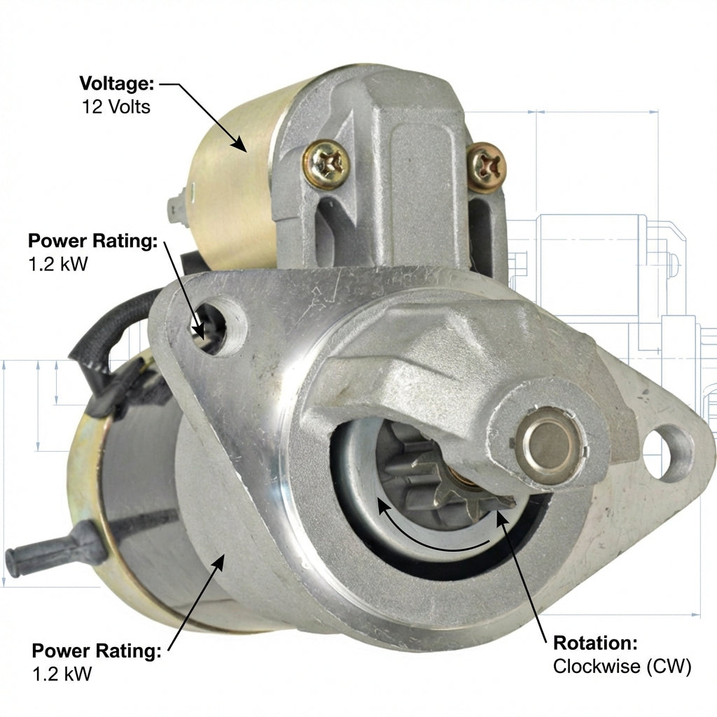 Starter For Ford Tractors: DD; 12-Volt; CW; 9-Tooth; – Starter Motor