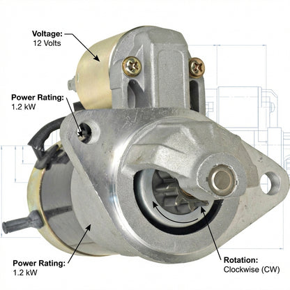 Starter For Ford Tractors: DD; 12-Volt; CW; 9-Tooth; – Starter Motor