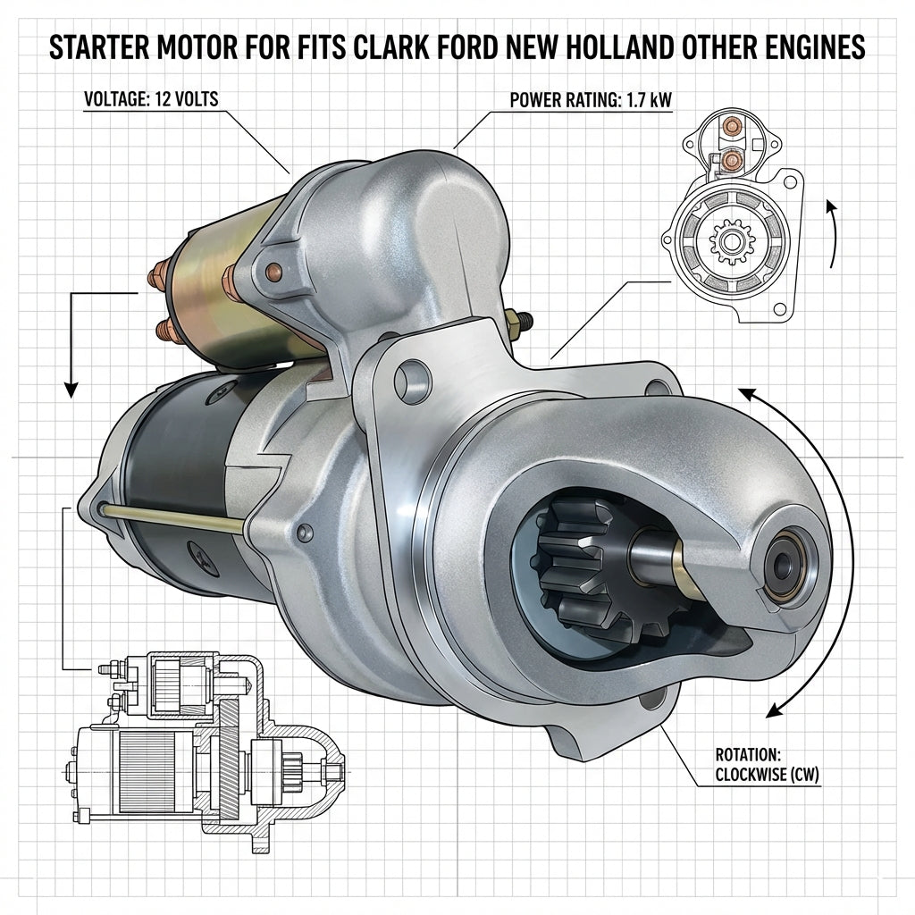 Starter Motor For Fits Clark Ford New Holland Other engines