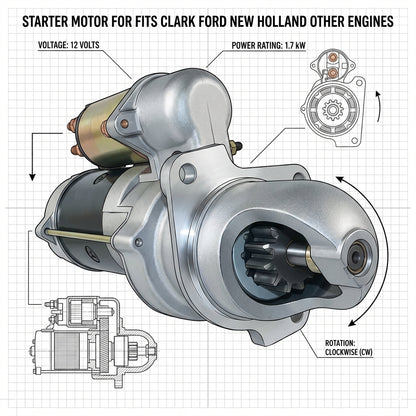 Starter Motor For Fits Clark Ford New Holland Other engines