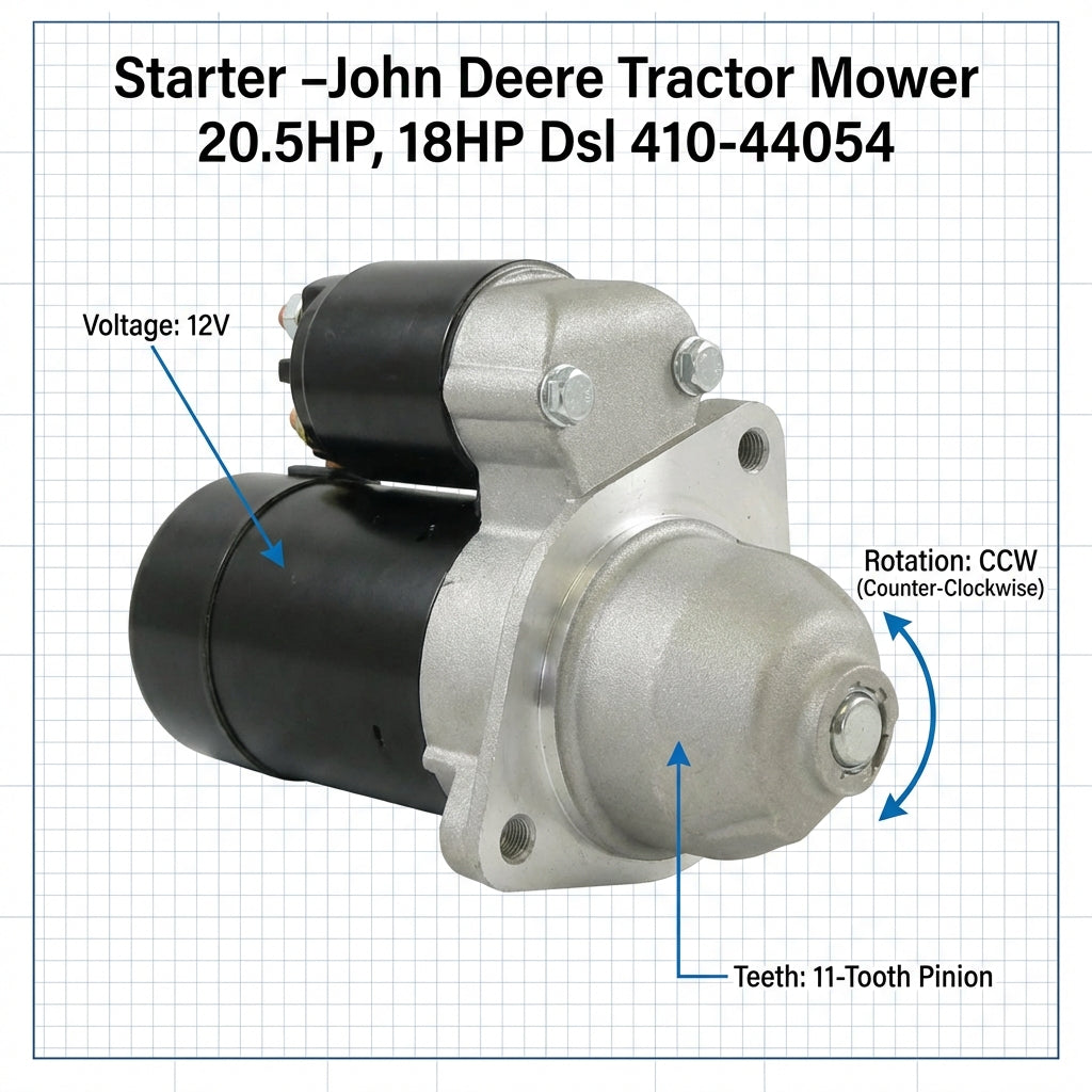 New John Deere Tractor Mower Starter F735 355D GX355 20.5HP 18HP DSL 12V 11T