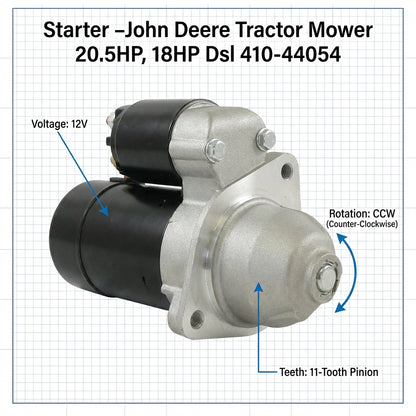 New John Deere Tractor Mower Starter F735 355D GX355 20.5HP 18HP DSL 12V 11T