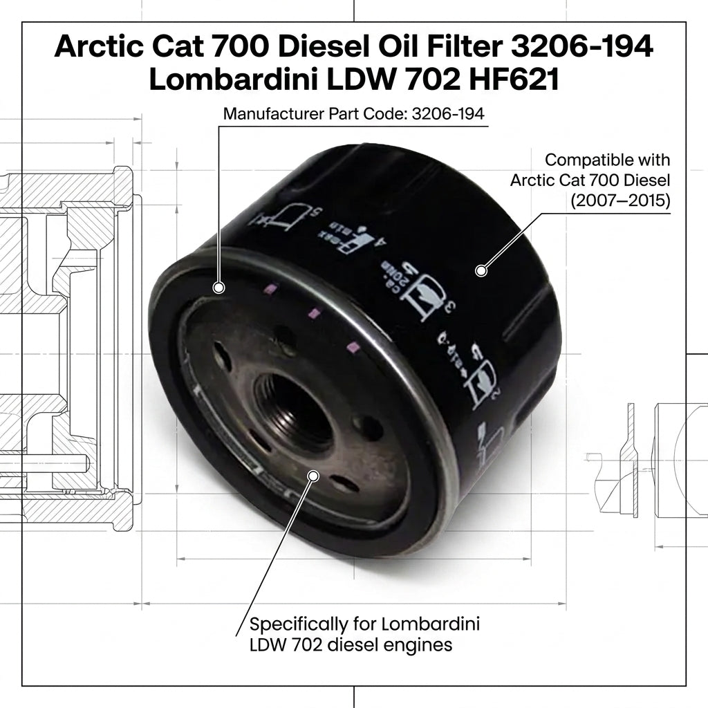 Arctic Cat 700 Diesel Oil Filter 3206-194 Lombardini LDW 702 HF621