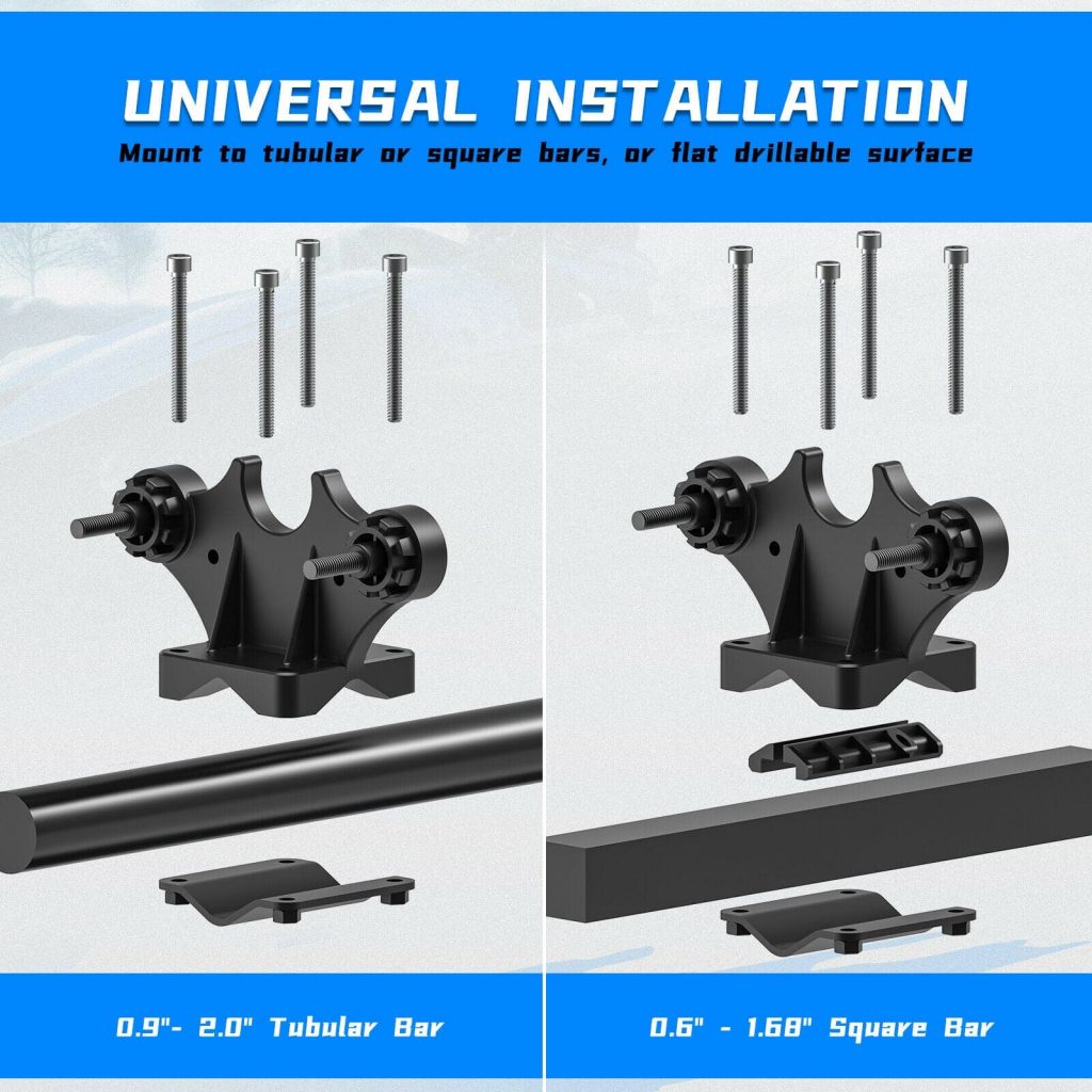Graspur Double Gun Rack for ATVs - Durable Rubber Coated Mount