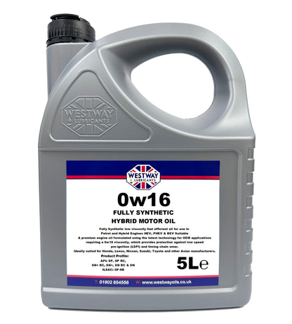 0W16 Fully Synthetic Engine Oil Fuel Efficient