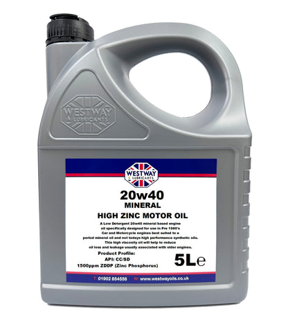 20w40 Mineral Classic Oil High Zinc / ZDDP