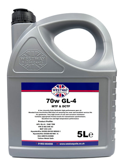 70w GL-4 MTF&DCTF Synthetic Gear Oil for Kia & Hyundai