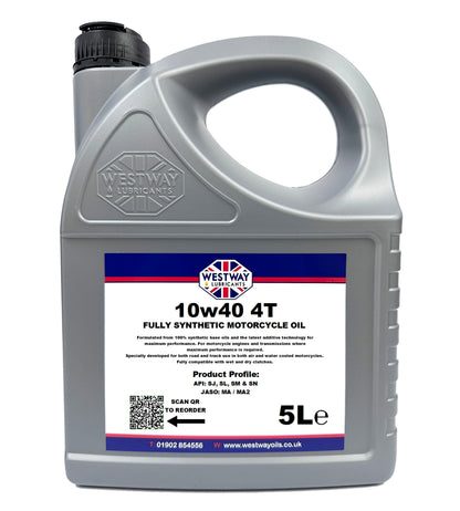 10W40 Fully Synthetic 4-Stroke Motorcycle Oil