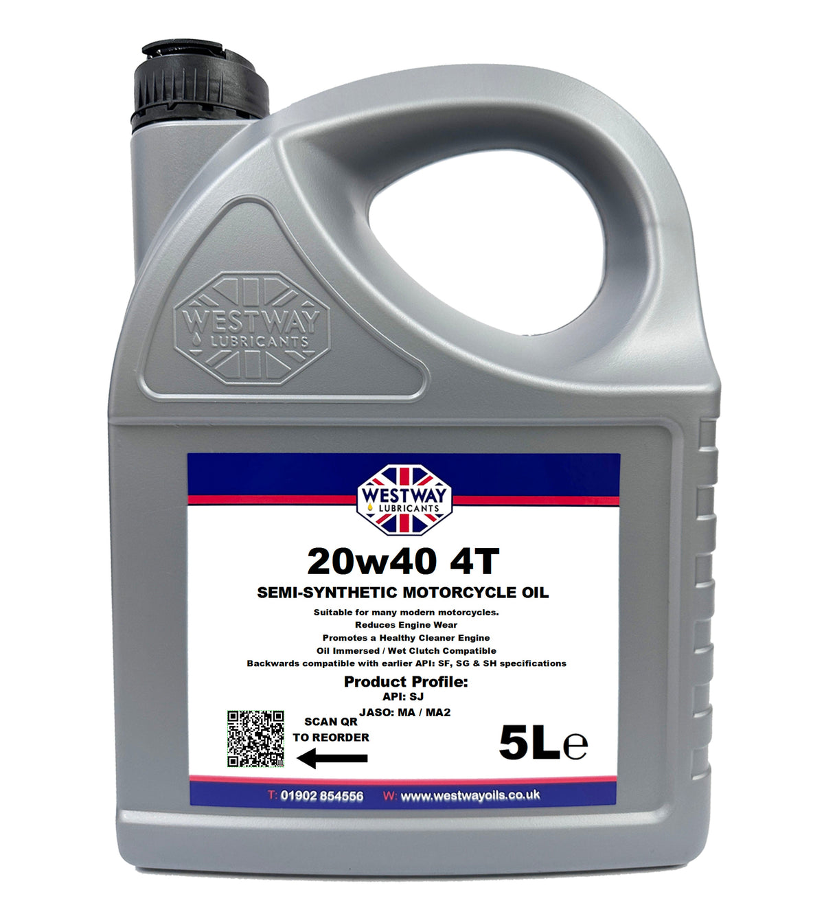 20W40 4T Semi Synthetic Motorcycle Oil 4-Stroke Engine Lubricant API SN JASO MA2