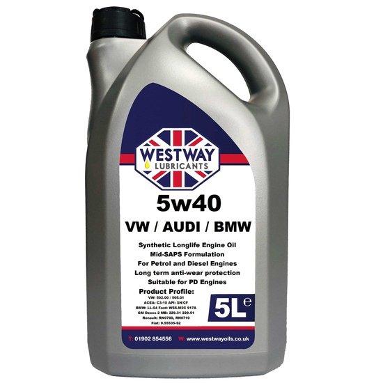 5w40 C3 Engine Oil Fully Synthetic - BMW VW SKODA AUDI RENAULT 505.01 - 4Boats