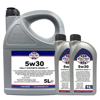 5W30 Dexos 1 Gen 2 Fully Synthetic Engine Oil for Vauxhall, Fiat, Peugeot, Citroen