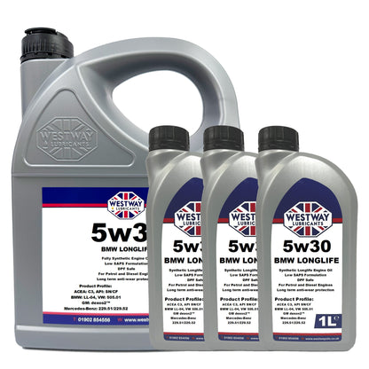 BMW LL-04 5W30 Fully Synthetic Low SAPS Engine Oil