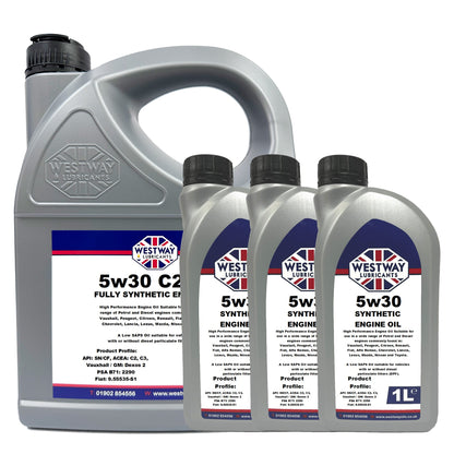 5W30 Dexos 2 Fully Synthetic Engine Oil for Vauxhall, Fiat, Peugeot, Citroen