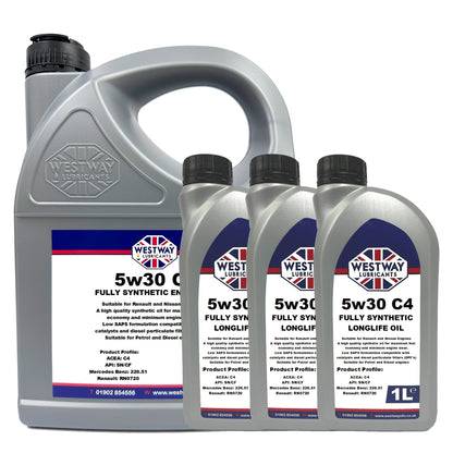 5W30 C4 Fully Synthetic Engine Oil for Renault and Nissan