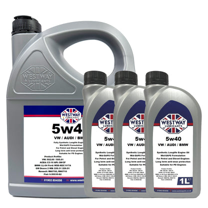 Fully Synthetic 5w40 C3 Engine Oil for BMW, VW, Skoda, Audi, Renault - VW 505.01
