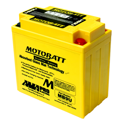 MotoBatt MB9U 12V 11Ah AGM Sealed Lead Acid Motorcycle Battery