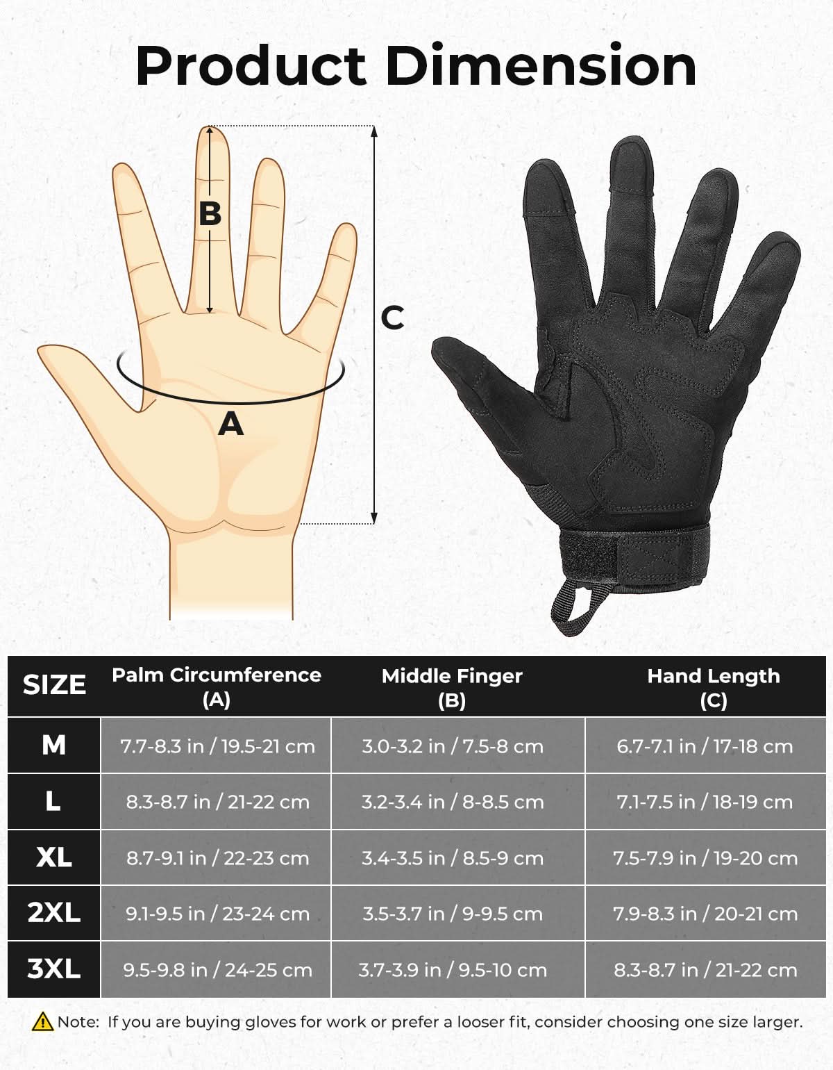 Motorcycle / Tactical Gloves Tan - X-Large