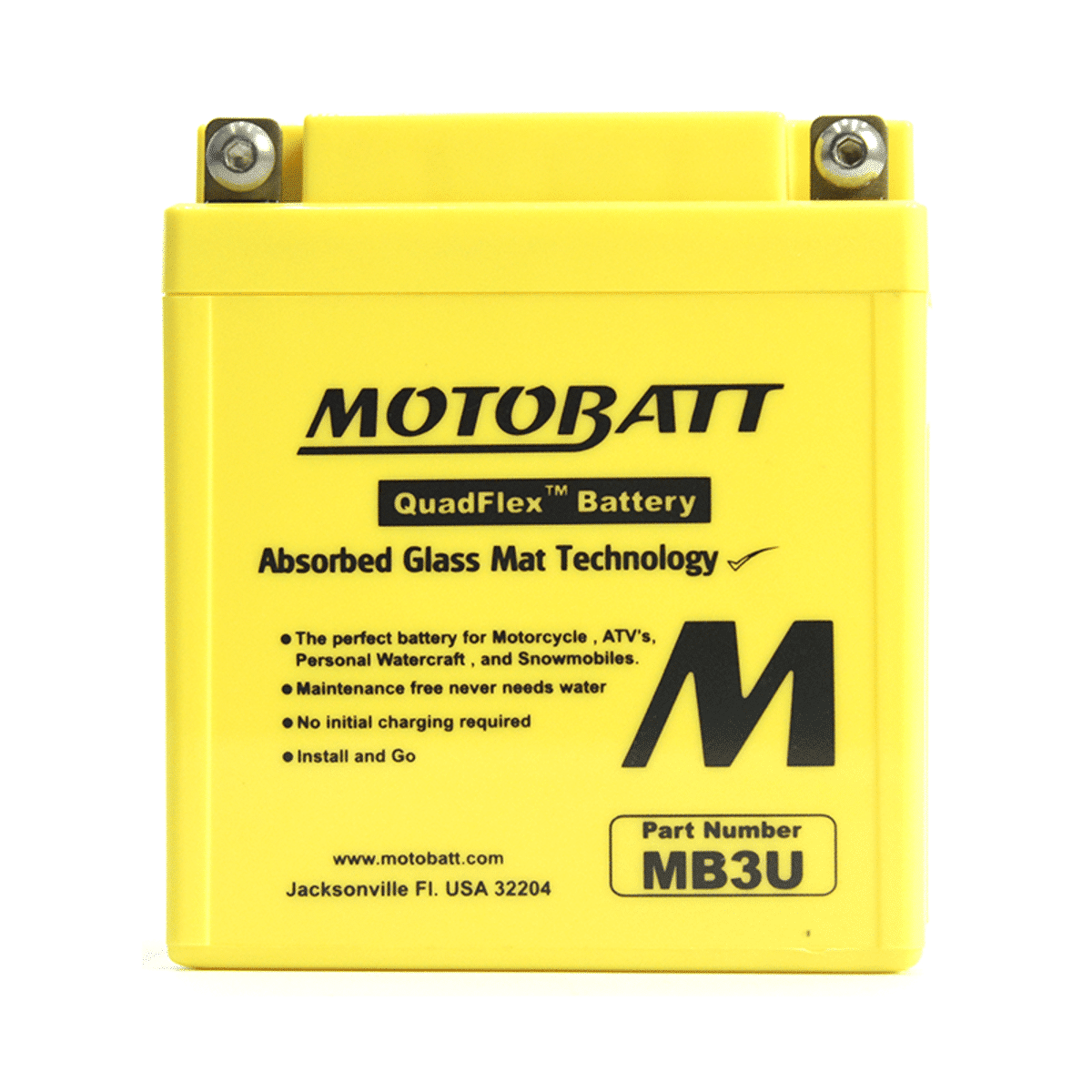 Motobatt MB3U 12V 3.8Ah AGM Motorcycle Battery