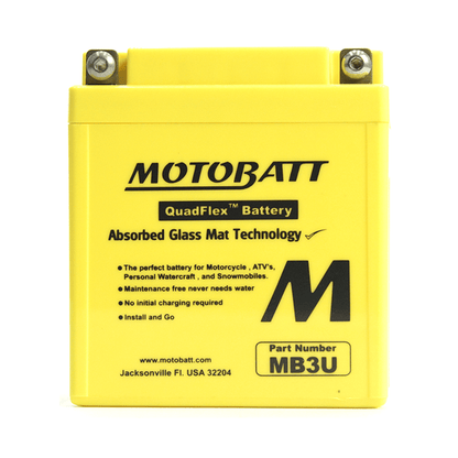 Motobatt MB3U 12V 3.8Ah AGM Motorcycle Battery