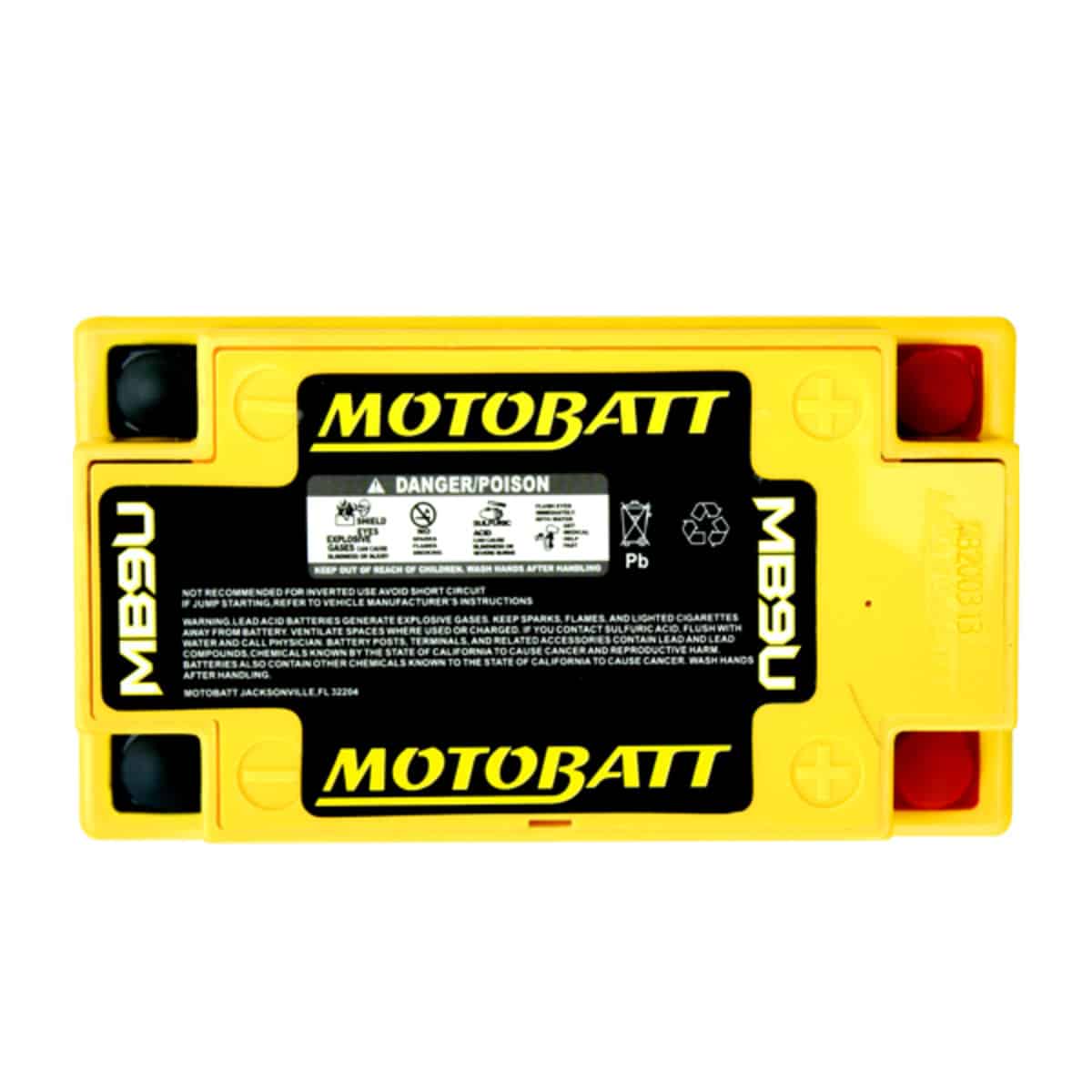 MotoBatt MB9U 12V 11Ah AGM Sealed Lead Acid Motorcycle Battery