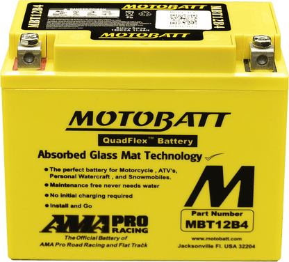 Motobatt MBT12B4 12V 11Ah AGM Motorcycle Battery