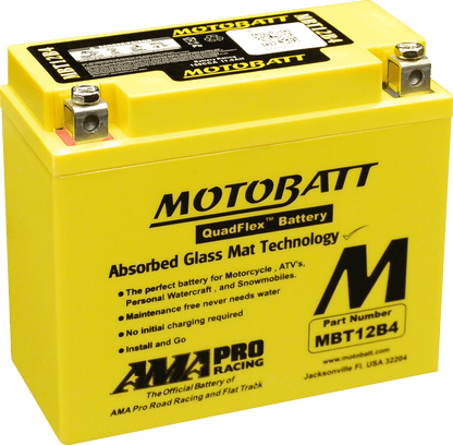 Motobatt MBT12B4 12V 11Ah AGM Motorcycle Battery