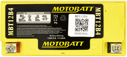 Motobatt MBT12B4 12V 11Ah AGM Motorcycle Battery