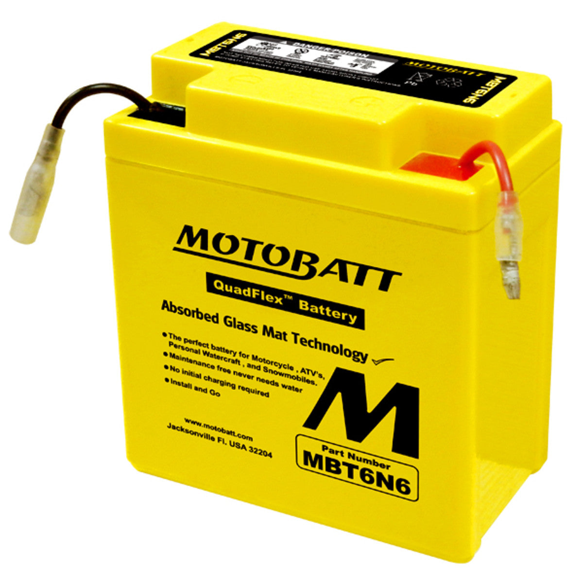 MotoBatt MBT6N6 6V 6Ah AGM Powersport Battery