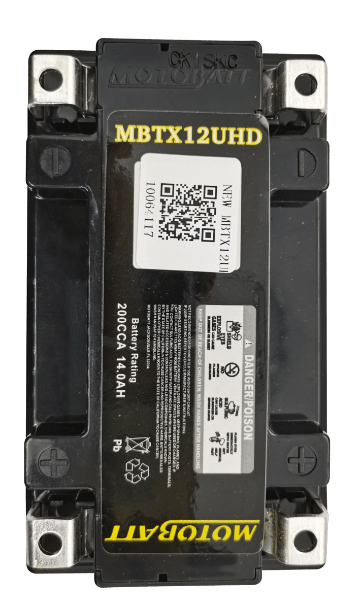 Motobatt MBTX12UHD 12V 14Ah Black AGM Motorcycle Battery
