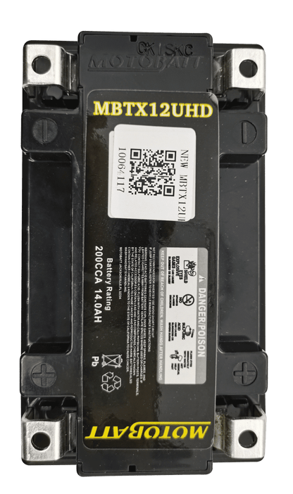 Motobatt MBTX12UHD 12V 14Ah Black AGM Motorcycle Battery