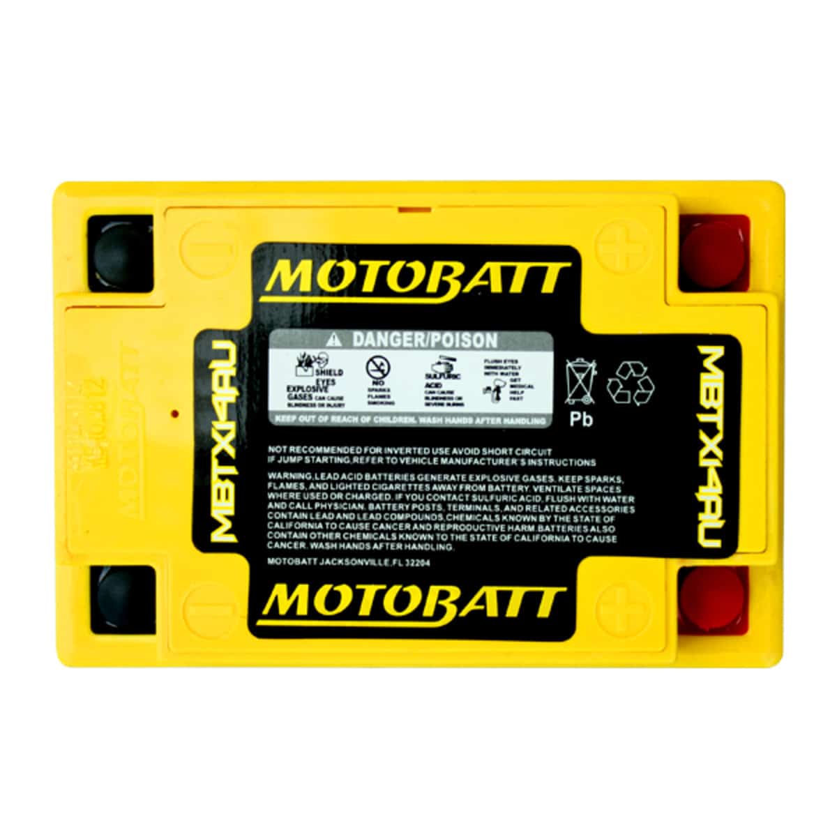 Motobatt MBTX14AU 12V 16Ah AGM Motorcycle Battery Replacement
