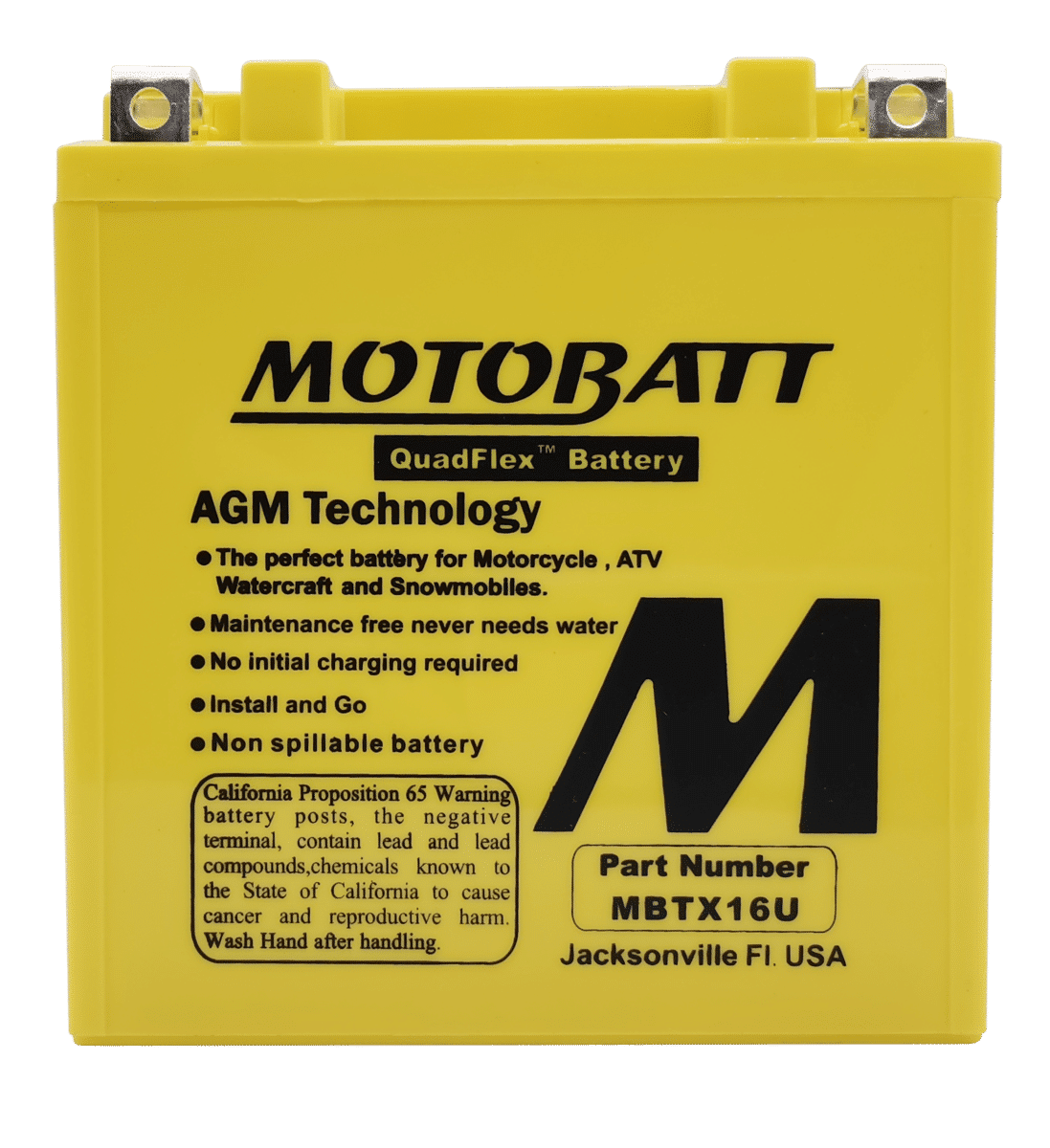 Motobatt MBTX16U 12V 19Ah AGM Motorcycle Battery
