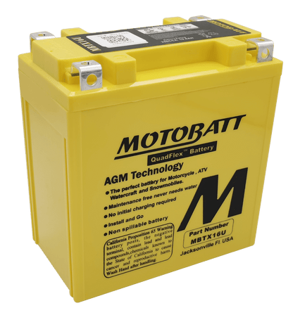 Motobatt MBTX16U 12V 19Ah AGM Motorcycle Battery