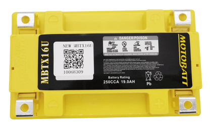 Motobatt MBTX16U 12V 19Ah AGM Motorcycle Battery