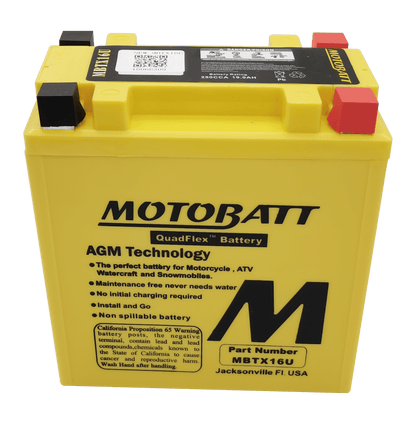 Motobatt MBTX16U 12V 19Ah AGM Motorcycle Battery