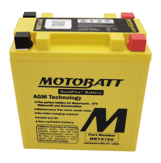 Motobatt MBTX16U 12V 19Ah AGM Motorcycle Battery
