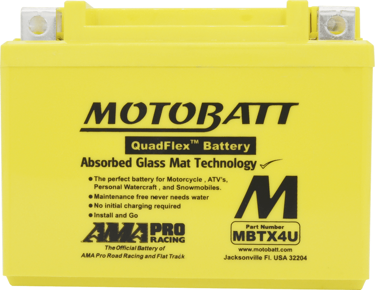 Motobatt MBTX4U 12V 4Ah AGM Powersport Battery