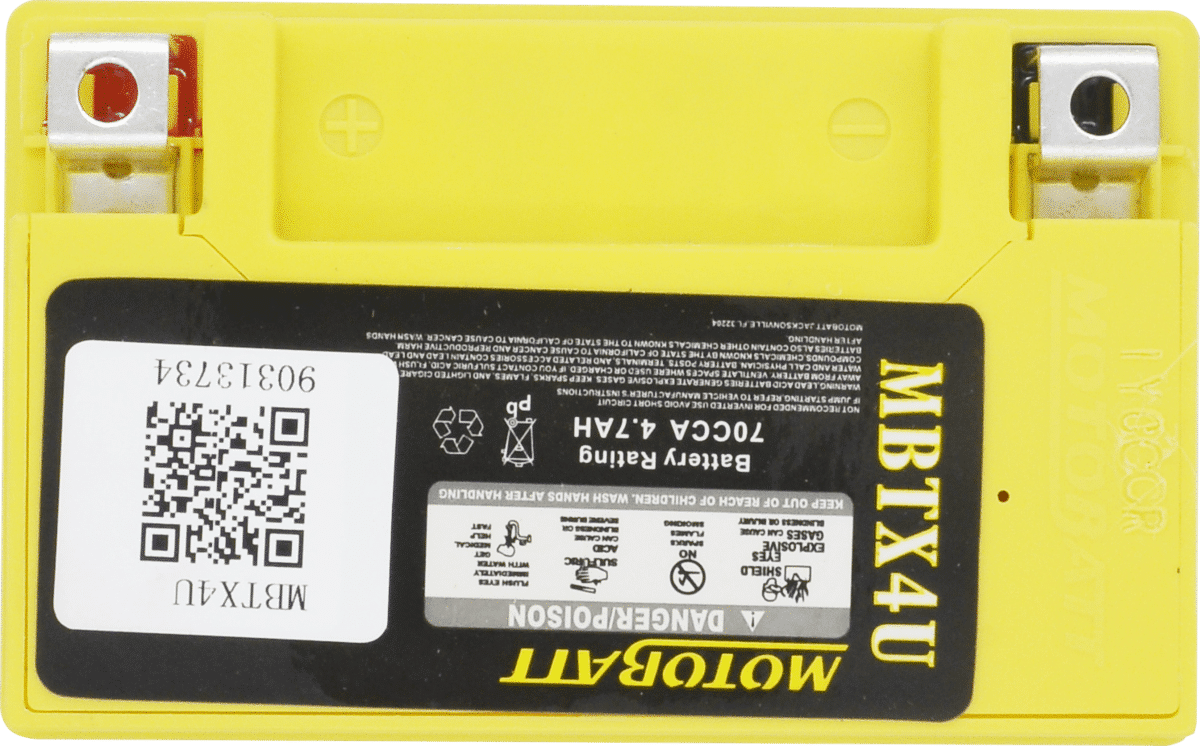 Motobatt MBTX4U 12V 4Ah AGM Powersport Battery