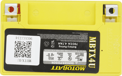 Motobatt MBTX4U 12V 4Ah AGM Powersport Battery