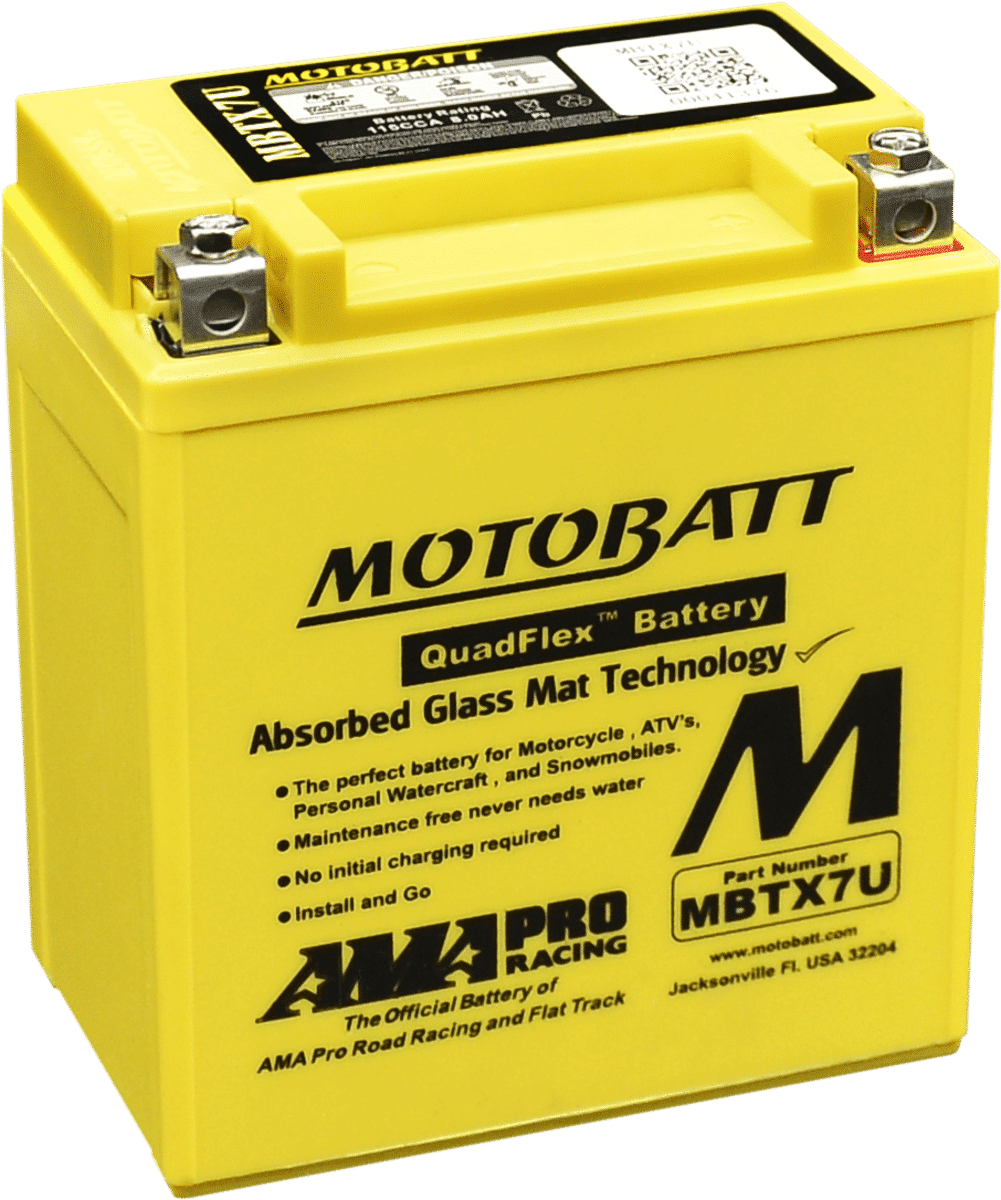 MotoBatt MBTX7U 12V 8Ah AGM Battery for Powersport Motorcycles