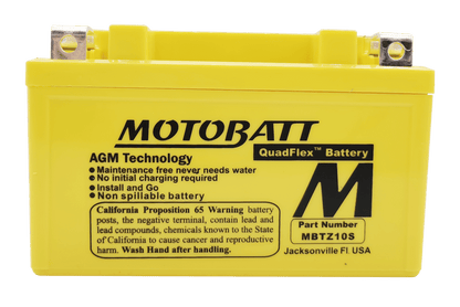 Motobatt MBTZ10S 12V 8.6Ah AGM Motorcycle Battery