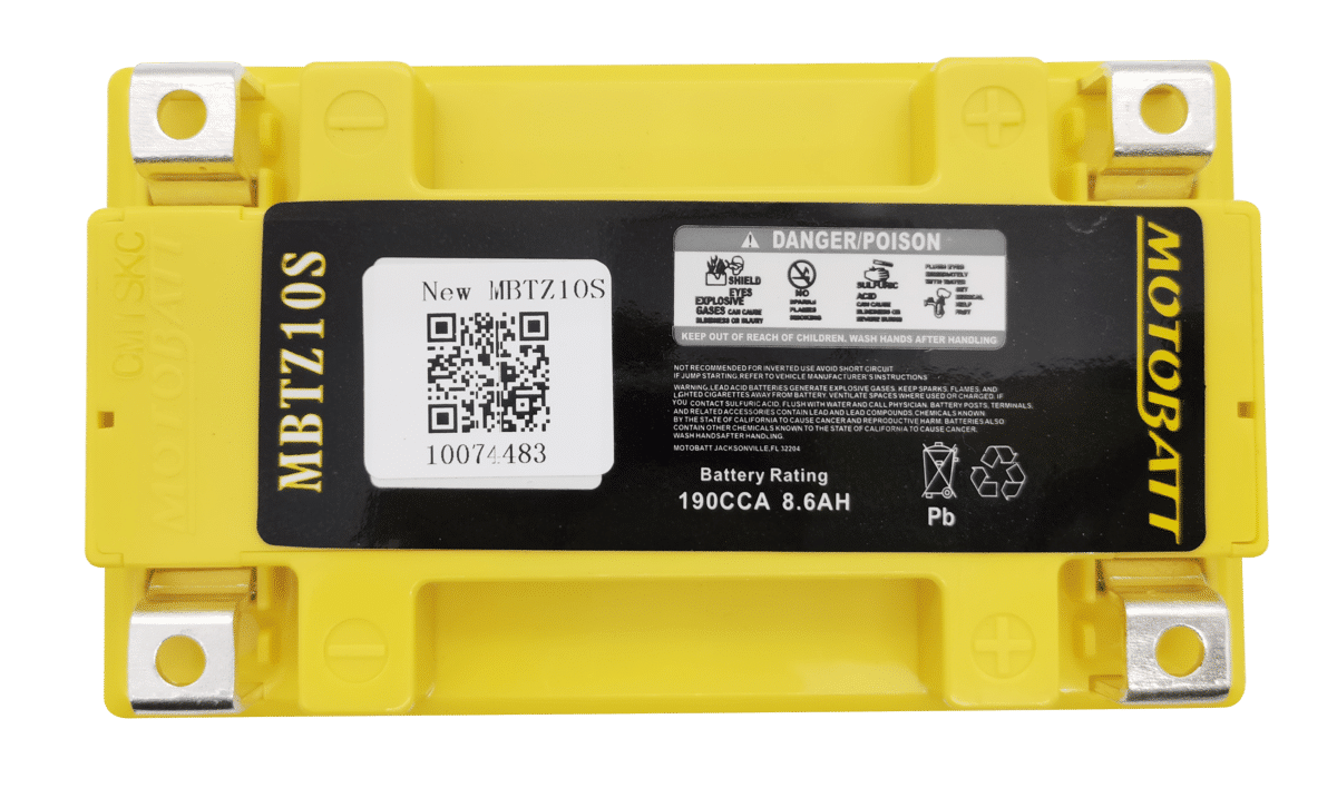 Motobatt MBTZ10S 12V 8.6Ah AGM Motorcycle Battery