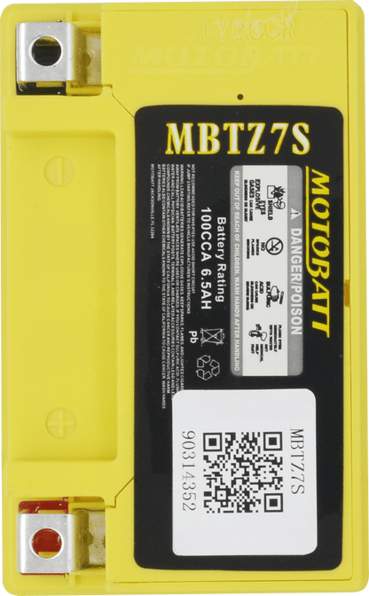MotoBatt MBTZ7S 12V 6Ah AGM Replacement Battery for Motorcycles and Scooters