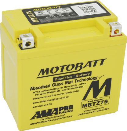MotoBatt MBTZ7S 12V 6Ah AGM Replacement Battery for Motorcycles and Scooters